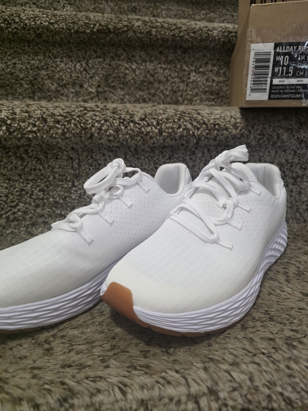 NOBULL White Athletic Shoes with Tan Toe Accent